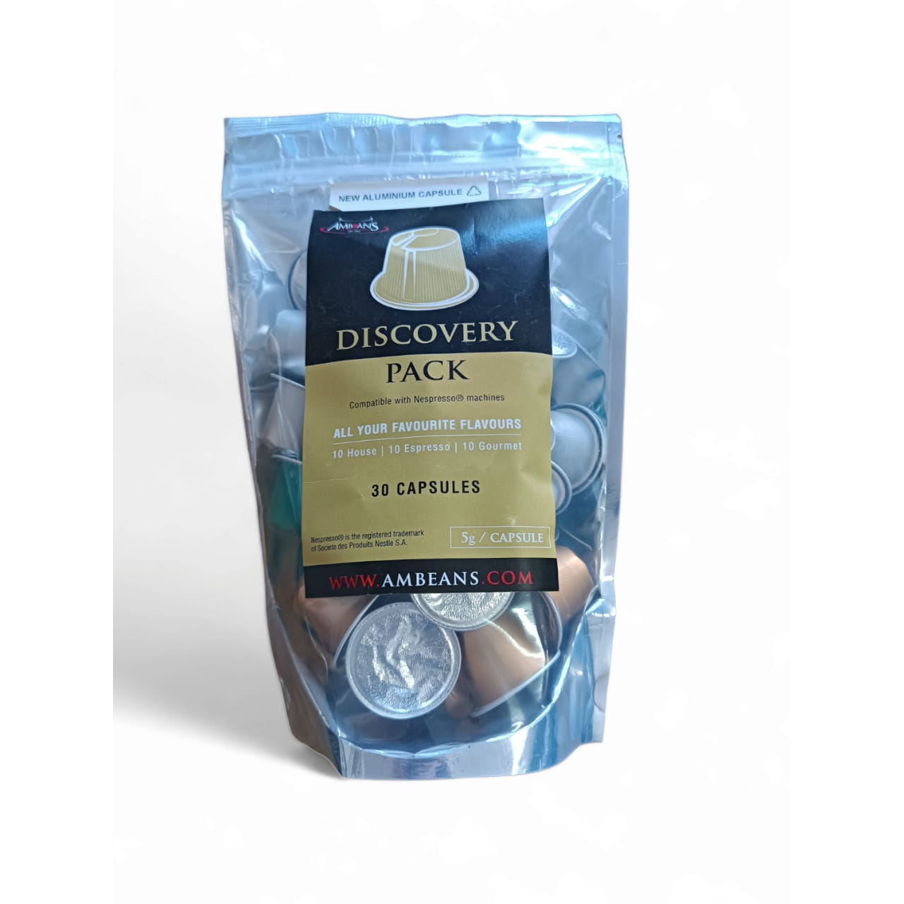 Nespresso Compatible Aluminium Capsules Ambeans Discovery Pack