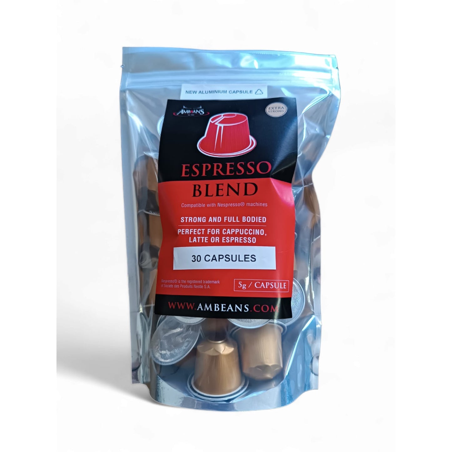 Nespresso Compatible Aluminium Capsules Ambeans Espresso Blend